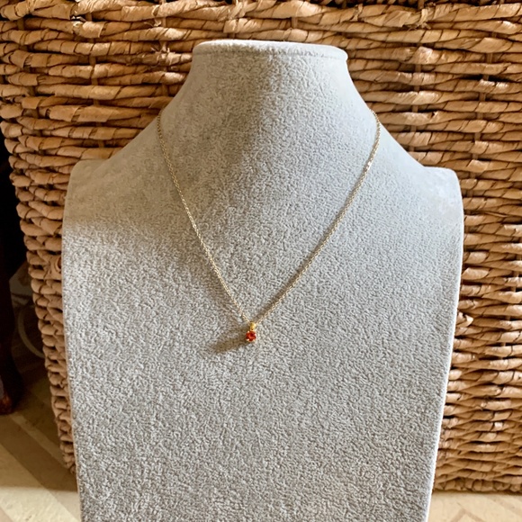 Pretty Faux Orange Sapphire Color Round Solitaire - Picture 7 of 9